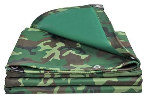 Heavy-Duty Waterproof Camouflage Tarpaulin 3x5m (9.8ft x 16.4ft) - Durable Canvas Tarp for Camping Roof Protection Patio Covers Pool Boat Reinforced Edges Outdoor Use