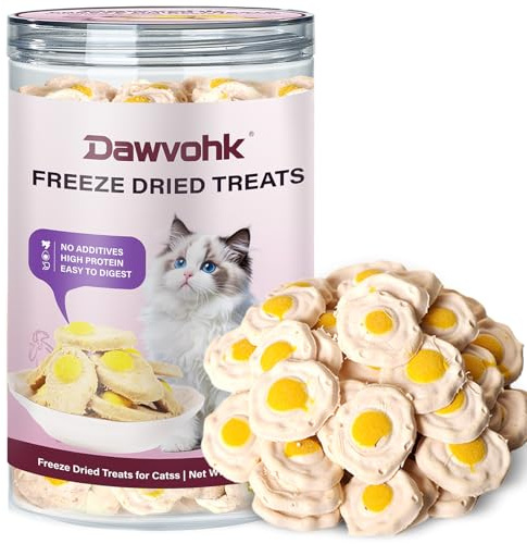 Dawvohk Freeze-Dried Chicken & Egg Cat and Dog Snacks，3.53oz | No Additives, Naturally Gentle, Suitable for Training Kittens and Puppies, Supports Coat and Digestive Health