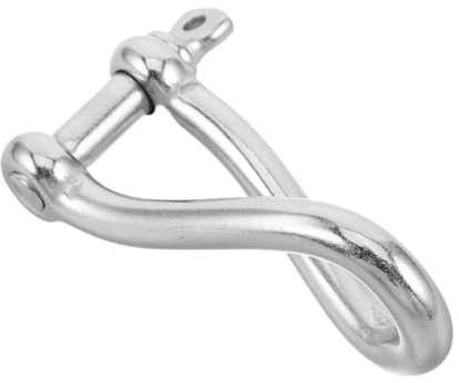 ANDRESLAD Manille Torsadée Marine en Acier Inoxydable 10 Mm, Manille d'ancrage Résistante Goupille Filetée, Accessoire Solide pour Navigation de Plaisance et Matériel Nautique