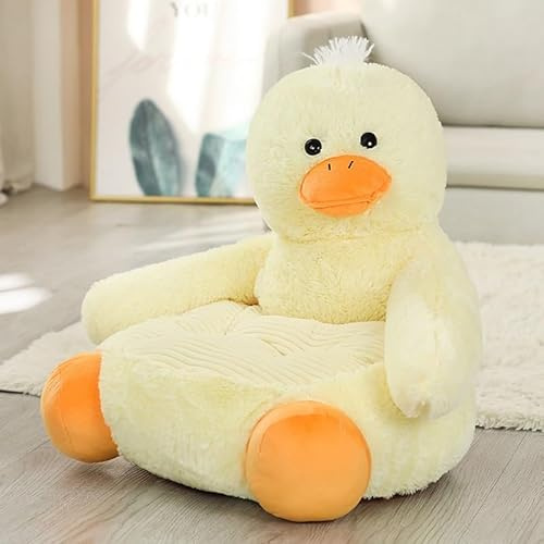Generico Sillón Infantil, Sofá para Niños - Puf de Peluche en Forma de Oso Portátil y Cómodo, Sillón para Leer, Jugar o Relajarse en la Habitación(Yellow-Duck)