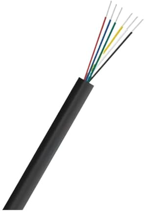 5M UL2464 Sheathed Wire Cable 28 26 24 22 20 18AWG Tinned Copper Signal 2 3 4 5 6 7 8 Cores Electronic Audio(6 Core-Black 5m,24 AWG)