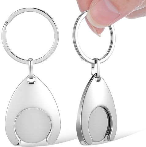 IMIKEYA 2pcs Metal Supermarket Trolley Tokens Keyring Pendant Lightweight Shopping Cart Key Chain Ornament to Decorate Keys for Shopping and Car