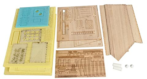 Fonowx Gebäude Modell Holzhaus Architektur 1/35 Diorama Miniatur Unmontiert Bausatz DIY Puzzle Kreativ für Landschaftsgestaltung Modelleisenbahn Dekoration