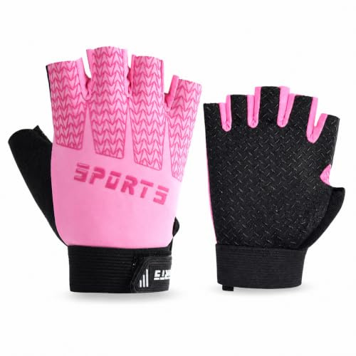 Snugcore Gants de Cyclisme Enfant Demi-Doigts Respirants et Antidérapants pour Vélo VTT Trottinette et Gymnastique Mitaines de Sport Absorbant Les Chocs pour Filles et Garçons