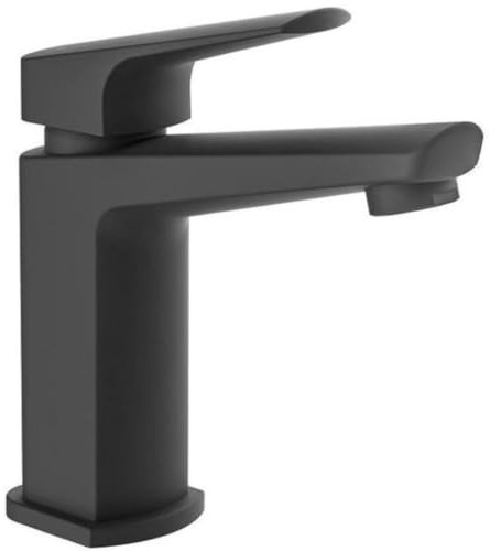 Schütte 34016 RAVEN Wasserhahn fürs Bad Schwarz, Badarmatur mit Ablaufgarnitur, Design Einhebelmischer, Mischbatterie für Badezimmer inkl. Montageset in Matt