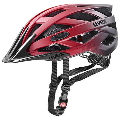 uvex i-vo cc - Leichter Allround-Helm für Damen und Herren - individuelle Größenanpassung - erweiterbar mit LED-Licht - red Black - 52-57 cm
