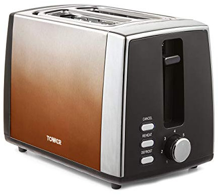 Tower T20038COP Infinity Ombré 2 Slice Toaster, 900W, Copper