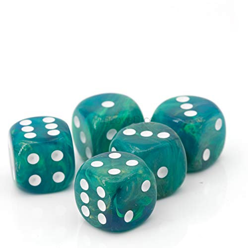 W6 Würfel grün/weiß - Made in Germany! - 5Stk