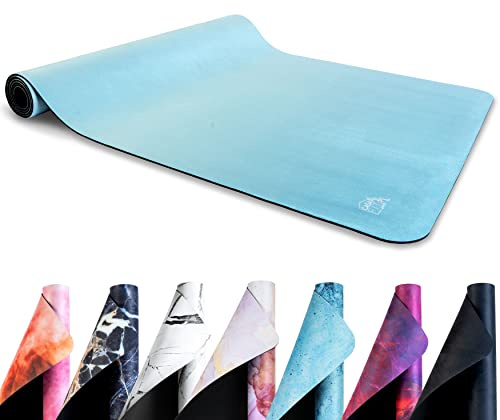 Fitnessmatte, Yogamatte aus umweltfreundlichem Naturkautschuk und rutschfest mit Design und Tragegurt - Gymnastikmatte 183cm x 68cm x 4mm