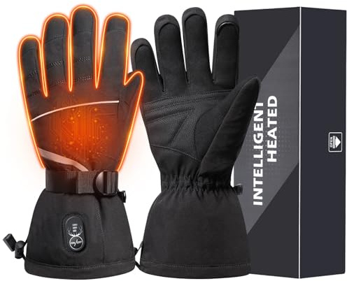 SNOW DEER Heated Motorcycle Gloves for Men Women, Electric Glove Rechargeable Battery Heated Hand for Motorcycle Biking Hunting Arthritis Skiing Working