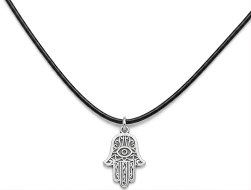MYSTIC JEWELS - Pendentif main de Fatima (Hamsa) pour bonne chance et mauvais œil, femmes et hommes, cadeau, 45 cm, Laiton, Non applicable