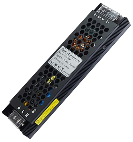 LED-Trafo, 12 V, 200 W, 16,7 A, Netzteil in Konstantspannung, Slim Driver AC 220/230 V auf DC, Niederspannungswandler für Lichtstreifen