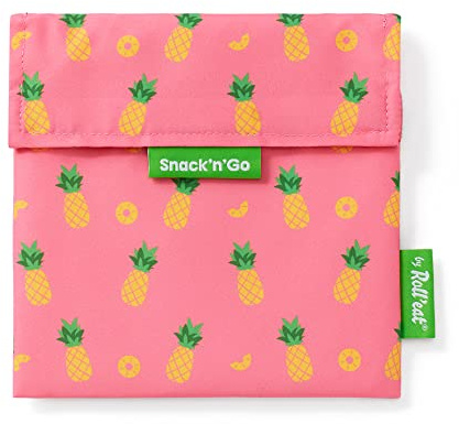 Roll'eat ® Snack'n'Go Fruits Pineapple Design | Wiederverwendbare Snack-Tasche | Kinder Snacks Verpackung | Umweltfreundlicher Lebensmittelbeutel| Wiederverwendbare Tasche zur Aufbewahrung von Snacks