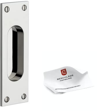 Beschläge Hamburg Schiebetürmuschel Bauhaus SM 216-970 MPN PVD - Schiebetürbeschlag für Schiebetüren mit Griffmuschel, Nickel poliert PVD beschichtet, 1 Stück