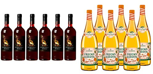 Katlenburger Feuerzangenbowle, 6 x 0,75l & - Apfel-Zimt Fruchtglühwein Fruchtiger Glühwein aus Fruchtwein, Apfelsaft und Glühweingewürz.- 6x 1L und 8,5% vol.