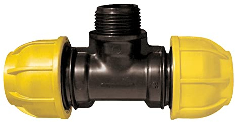 Jardibric - Té Fileté - Raccords de Compression PN10 (Ø25 - M 20x27)