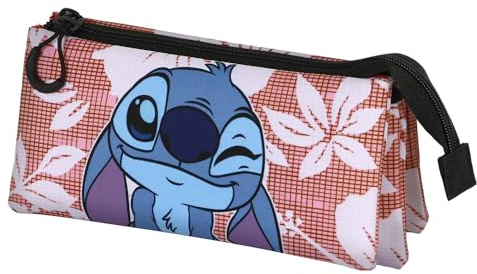 Disney Lilo y Stitch Maui-Portatodo Triple Fan 2.0, Rosa, 23 x 11 cm