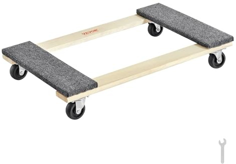 VEVOR Carro móvil Capacidad de carga 454 kg Mueve muebles de madera dura 762x457,2x130 mm con 4 ruedas giratorias de PP de alta resistencia Transportador de manipulación portátil para muebles pesados