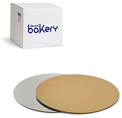 Decora, 5933014 Lot de 100 assiettes à gâteau de Ø 22 x 1 H mm, couleur or et argent, en carton, recouvertes d'un film imperméable, idéal pour présenter et servir des bonbons