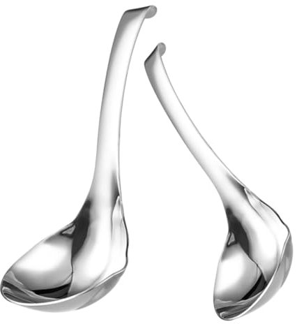 RORPOIR Lot de 2 cuillères à soupe en acier inoxydable - Cuillère à soupe pratique - Louche à e avec bec verseur - Louche en acier inoxydable - pour le dîner - cuillère à e