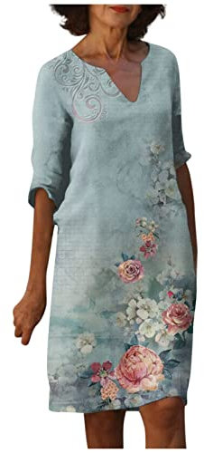 FeiBeauty Tunika Damen Sommer Winterkleid Prinzessinenkleid Kleid Festlich Kragen Mutter Tochter Midi Pullover Kurze Kleider