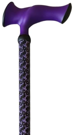 Stock-Fachmann® Höhenverstellbarer Gehstock Ergonomischer Super Soft Escort Black Purple 10-fach Höhenverstellbar Von 76-98cm Eigengewicht 400g Belastbar Bis 100kg Mehr Gangsicherheit Und Halt Für Jun