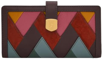 Fossil Lennox Leder oder Polyester Geldbörse für Damen Mehrfarbig 17.15cm L × 1.91cm W × 8.89cm H