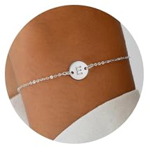 RMMD Armband Damen Silber, 18K Weißgold Vergoldete Armbänder Damen Personalisiert Armband mit Buchstaben E Armband mit Namen Armband Schmuck Damen Geschenke für Frauen Teenager Mädchen