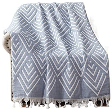 Slängfilt Bomullsfilt Säng sovsal Sommar Cool Quilt Handduk Utomhus Resefilt Tofs Sofföverdrag Mjuka lakan