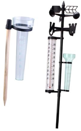 Thermomètre Extérieur Anémomètre Pluviomètre, Lot de 2 Sets de Sets