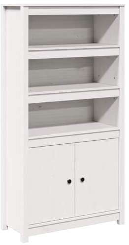 HEFZGDB Highboard Weiß 80x35x154 cm Massivholz Kiefer Aufbewahrungsschrank Küche Küchenschrank Flurschrank Vorratsschrank Küche für Küche Café Speisesaal Wohnstube