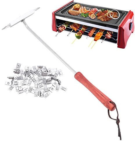 Zisemeil BBQ MEAT Branding Iron BBQ Branding Iron Lyrics in English Stainless Steel Steak Branding Iron with Wooden Handle for Grilled