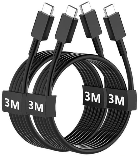 3m USB C to USB C Cable for Samsung - 60w Android Phone Long Charger Cable | Super Fast Charging Leads for Samsung Galaxy S25 Ultra/S25 Plus/S24+/S23/S22/S21/Note 20/S10/A12/A13/A14/A17/A54/Tablet Tab