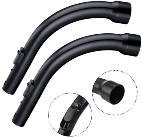 Replacement Miele Hoover Parts 35mm Curved Bent End Hose Handle | Compatible with C1, C2, C3 Cat & Dog Series Miele Vacuum Cleaner Parts |Durable Hose Pipe, Curved Wand Handle for Cleaning.