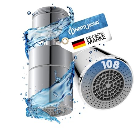 NEPTUNOVA® Wasserhahn Verlängerung 360 schwenkbar - drehbarer Wasserhahn Aufsatz für Küche & Bad - universell & sparender Strahlregler aus Messing (Chrom, M24 männliches Aussengewinde)