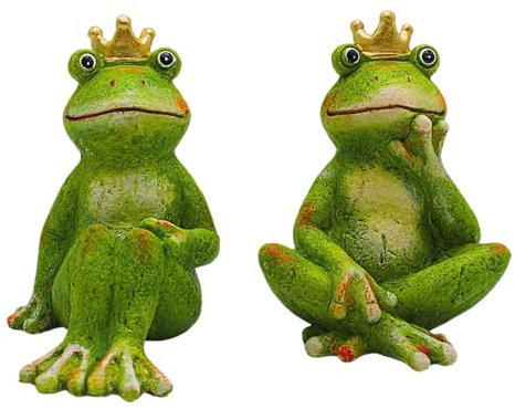 Dekohelden24 Ranas XL para Estanque, Ranas, Ranas, jardín, Ranas, decoración para Exteriores, Ranas, Ranas de jardín, Figura de Rana, decoración de Estanque de cerámica, Color Verde, 10 x 14 x 15 cm.