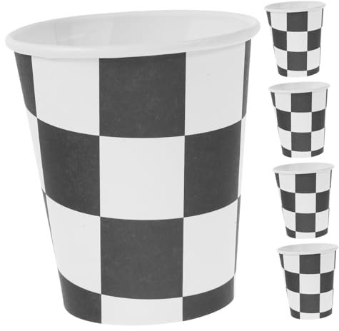 YARNOW Vasos de Papel Desechables y Paquete de 20 Unidades para Fiestas de Carreras Livianos Diseño Temático, Capacidad 250ml para Fiestas al Aire Libre