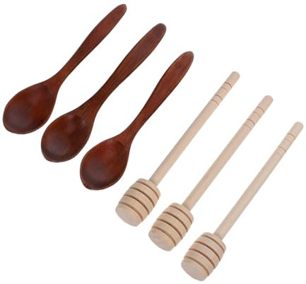 Gatuida 6piezas Varillas para Remover Miel Palitos De Madera para Utensilios para Tarros y Ollas De Cocina para Té y Azúcar
