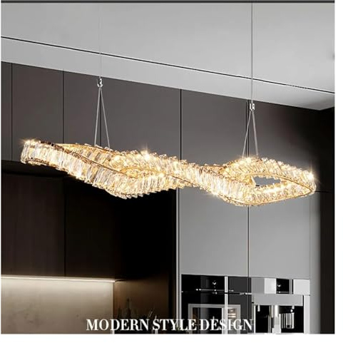 Luces colgantes regulables con brillo de cristal K9 de lujo Compatible with comedor, lámpara colgante Irregular de Metal chapado en oro, luz Led decorativa suspendida,lampara araña