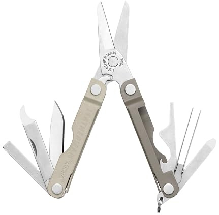 Leatherman Micra, Winter Fog | Edelstahl-Schlüsselanhänger Multi-Tool mit Federschere und 9 Werkzeugen