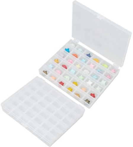 BEAMARKER 2 Stück 36 Steckplätze Leere Spulen Spulen Box Transparenter Spulen Organizer Tragbar Zum Nähen Basteln Kunststoffgehäuse Aufbewahrungsbox Für Nähmaschinenfäden Stickgarn Bastelartikel Perle