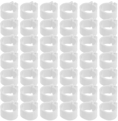 Abaodam Bagues Patte de Pigeon 10 MM en Plastique Blanc, Lot de 100, Identification pour Pigeons et Oiseaux de Compagnie en Volière