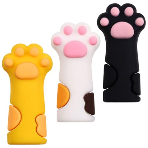 HOMOCONO 3pezzi Copri Tronchesine per Cuticole in Silicone Protettivo Cover Forma di Zampa di Gatto Antiscivolo e Sicuro per Forbicine da Unghie Adatto Strumenti da Salone e Colore Casuale