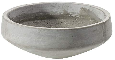 Grey Bowl Fiberglass and Concrete - 13 Dia x 5 H