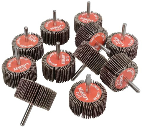 Roue à lamelles abrasives arbre du disque abrasif monté sur perceuse 50mm bande abrasive grain 40 Lot de 10 à352