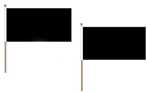 AZ FLAG - Stockflagge Einfarbig Schwarz - 45x30 cm Mit Holzmast - 10 Stück Einfarbig Stockfahne 30 x 45 Cm - Flaggen