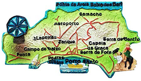 Madeira-Kühlschrankmagnet, 3D-Karte, Souvenir, Geschenk, handgefertigt, Heim- und Küchendekoration, Madeira-Kühlschrank-Magnet-Kollektion