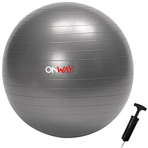 ONWAY 1 x Gymnastikball mit Pumpe Fitnessball 55 cm Durchmesser grau OFA1021-55PP