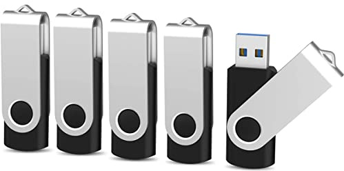 KOOTION USB-Stick, 64 GB, 5 Stück, USB 3.0, 64 Gigas, günstig, USB-Stick, USB 3.0, Speicherstick (64 GB, 3.0, schwarz)