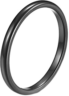 Homxi Anillos Parejas,Anillo Boda Pareja Tungsteno Anillo Personalizados Anillo Fino Redondo 2MM Anillos de Boda Hombre y Mujer de Plata